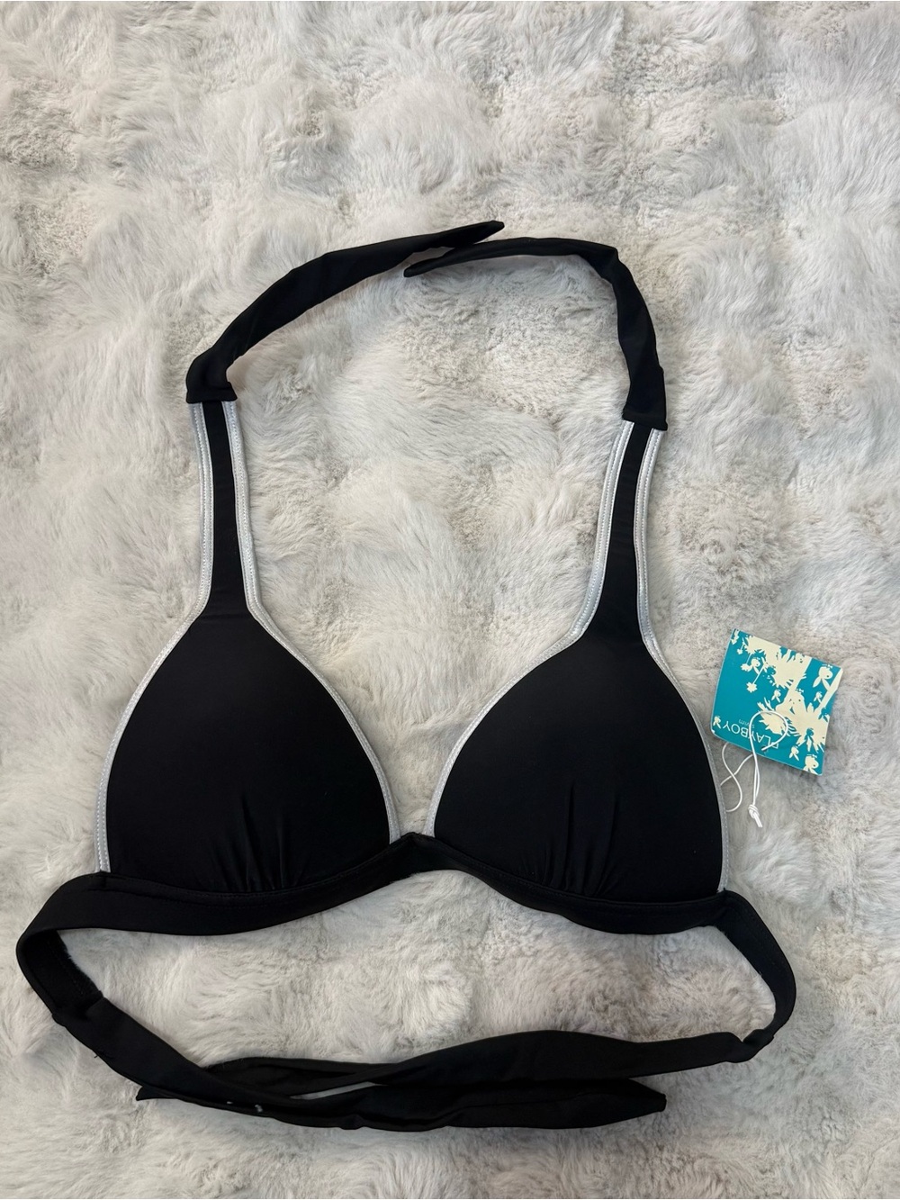 Playboy Black & White Bikini Top